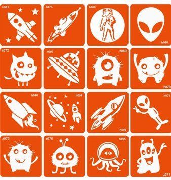 Monsters and rockets, класична колекція монстрів та космічних кораблів, 6*6 см, 16 шт BT101 фото